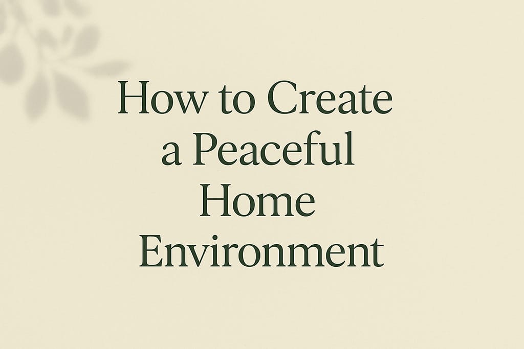 How to Create a Peaceful Home Environment